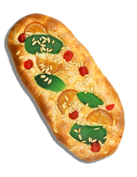 Coca de brioix amb fruita (M)